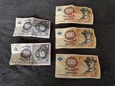 2 x 50 Kroner und 3 x 100 Kroner D&auml;nische Banknoten guter Zustand