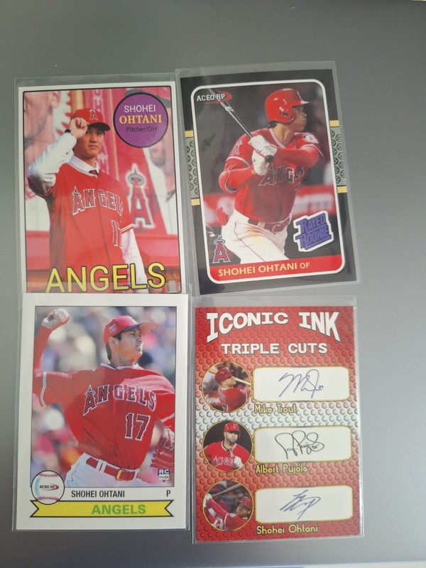 Lot of 4  Novelty Shohei Ohtani Cards Nippon And Angels 
