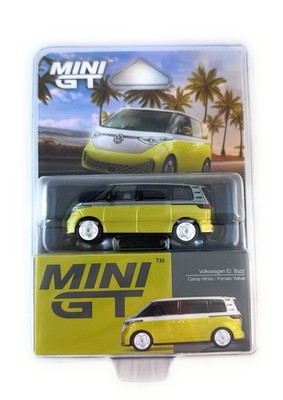 chase! Mini GT Volkswagen ID.Buzz Candy White Pomelo Yellow 1:64 Model MGT01110