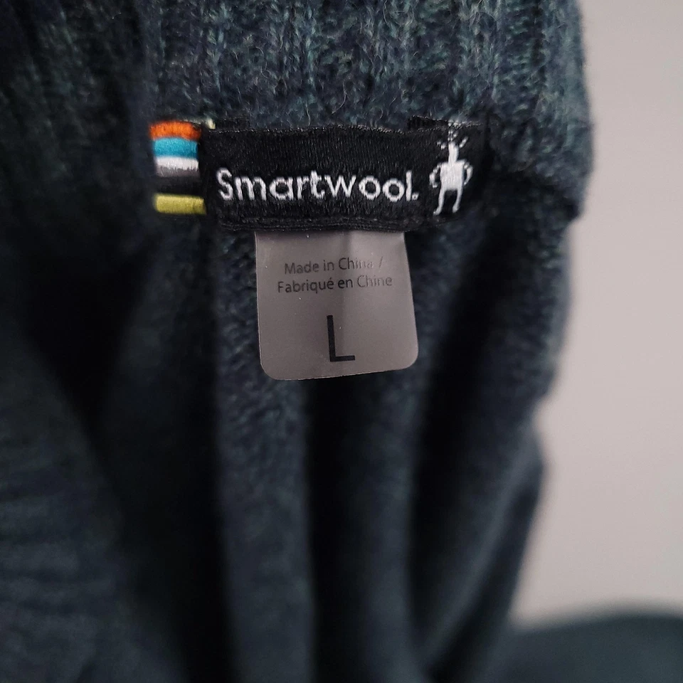 Smartwool Sweater Mens Large Blue Half Zip Merino Wool Blend Pullover - Image 4 of 4