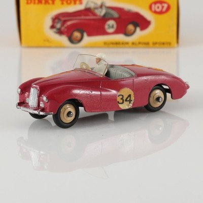 Dinky Toys GB Nr. 107 Sunbeam Alpine Cabriolet Sport Rot B OVP 1/43