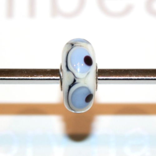 TROLLBEADS OOAK One of a Kind Unique LAA 925S Bead Ivory Light Blue Black New - Picture 4 of 6