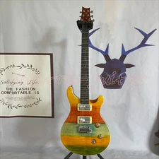 Multicolor PRS Electric Guitar Flame Maple Tremolo Bridge Chrome Part 2H Pickups