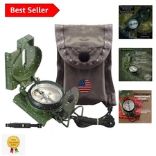 Military-Grade Waterproof Lensatic Compass - Lightweight & Phosphorescent Design