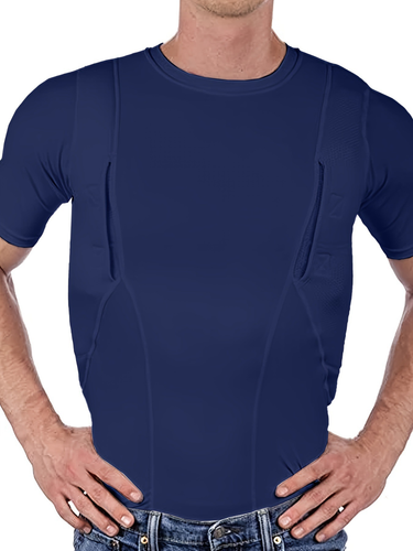 Unisex Lightweight Concealed Holster Tactical High Ammo Short Sleeved T-Shirt - Picture 14 of 15