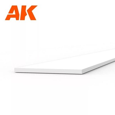AK Interactive AK6506 - Strips 0.30 x 5.00 x 350mm - STYRENE STRIP
