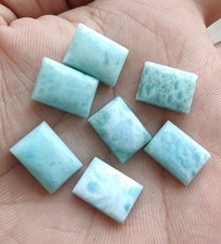 Natural Larimar Rectangle Cabochon 6x8mm To 12x16mm Loose Gemstone