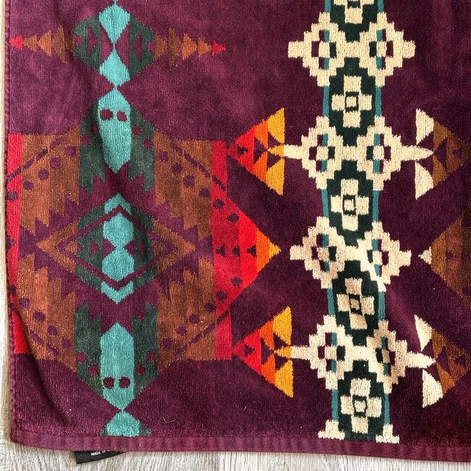 Toalla de playa spa de algodón Pendleton Navajo de gran tamaño azteca suroeste púrpura Foto 2 de 4