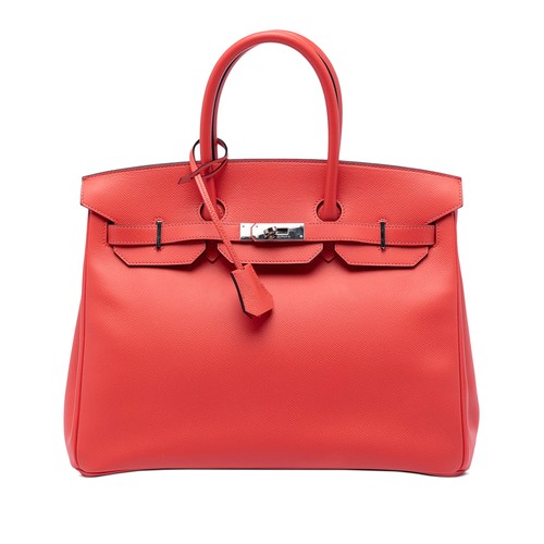 Hermès Epsom Birkin Retourne 35 Pre-Loved Handbag Red
