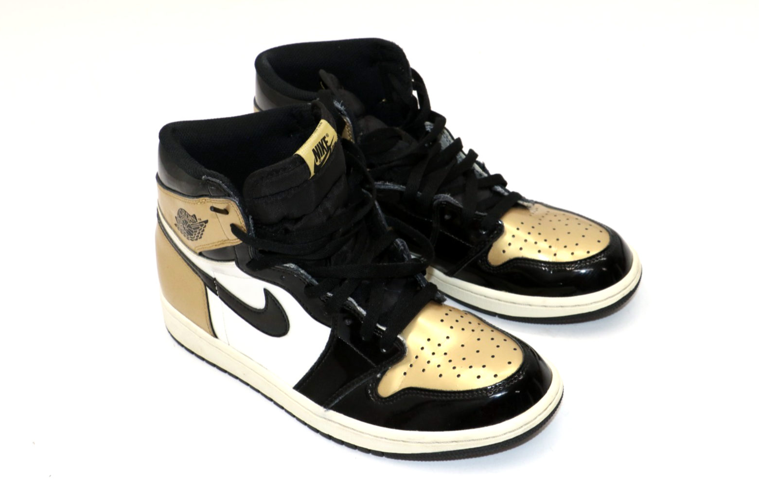 SAOLA Nike Air Jordan 1 Retro High NRG brevettato punta oro 861428 007 US 10 EU 44