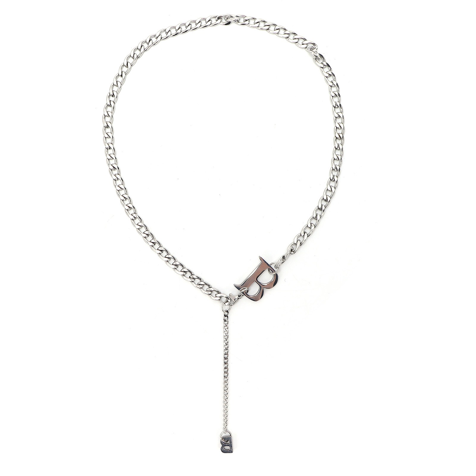 Titanium Steel Letter B Pendant Necklace Unisex Fashionable Necklace Jewelry BAJ