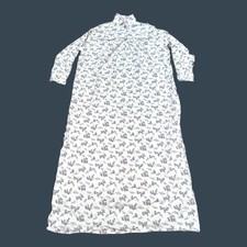 Vtg Sears Small Purple Flowers Floral Nightgown L 16-18 100 Cotton Long Sleeve
