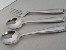 3 Pcs Lenox Stonecliff Soup Spoon Dinner Fork Stainless Glossy 18-10 Flatware