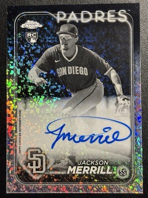 Jackson Merrill 2024 Topps Chrome Black & White Mini Diamond RC Auto SSP #RA-JME