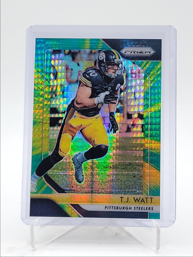 T.J. WATT 2018 PANINI PRIZM FOOTBALL GREEN HYPER STEELERS /275 Q5918