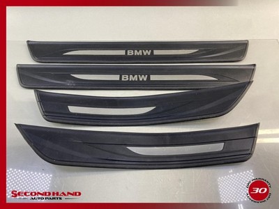 11-16 BMW F10 DOOR SILL PANEL SCUFF PLATE STEP COVER LIGHTED TRIM SET OEM