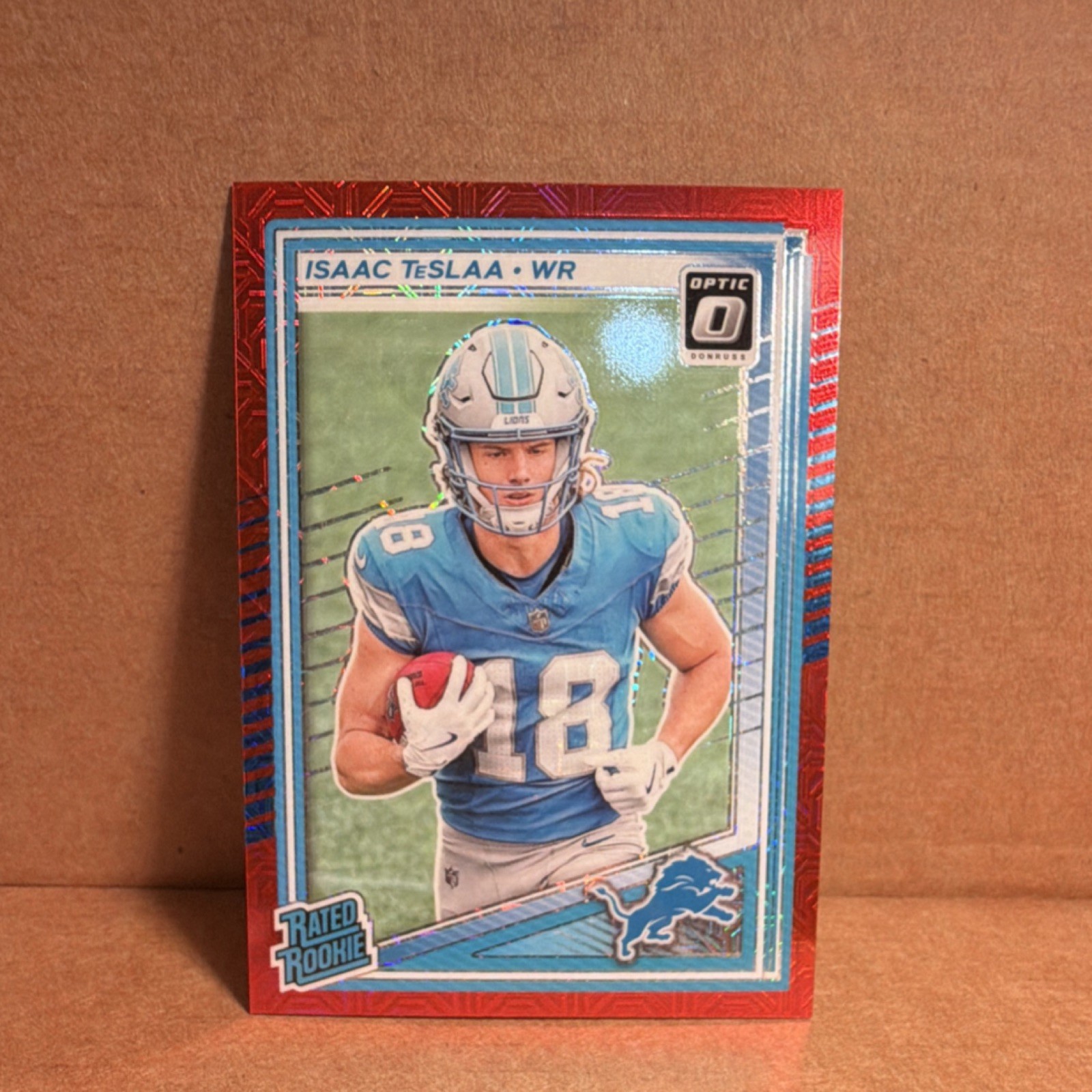 Panini 2025 Donruss Optic Rated Rookie Red Mojo Prizm Isaac TeSlaa Lions #219