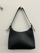 Black Elegant Shoulder Bag With Silver Colour Hardware Elegant Tote Bag Classy