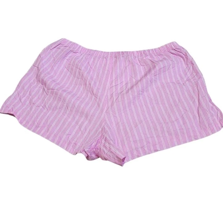GAP Body Women's Pink/White Striped Boxer Pajama Shorts - Image 4 of 4