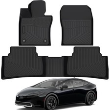 All Weather Custom Fit Rubber Mats for 2023-2024 Toyota Prius Prime, Easy