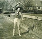 Vintage 1930's 1940's Snapshot Cowboy in Western Wear Spinning Lassos Larriats — photo 3