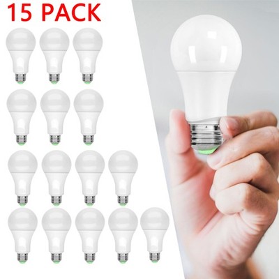 15 Pack A19 LED Light Bulbs 15W Equivalent 100W Replacement Daylight 6500K E26