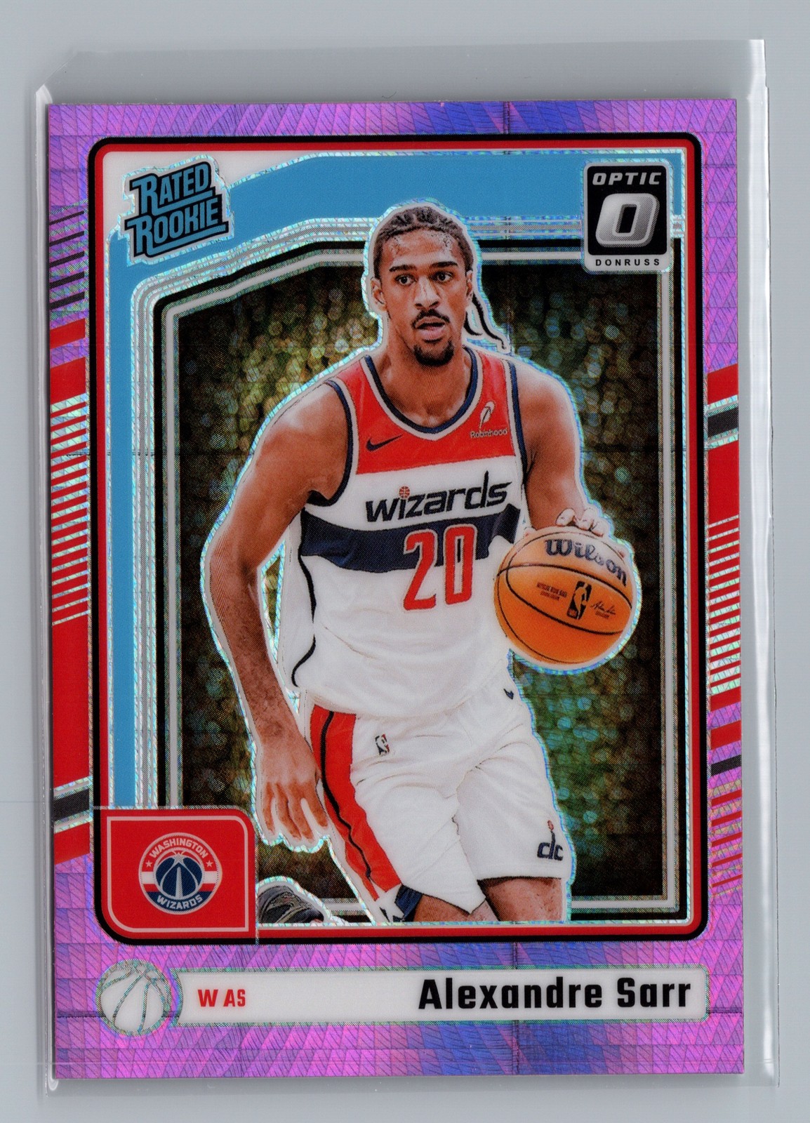 2024-25 Donruss Optic - Rookie Alexandre Sarr #276 Hyper Pink Washington Wizards