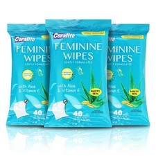 Feminine Wipes to Go Gently Formulated with Aloe  Vitamin E 5 pack of 40 at ...
