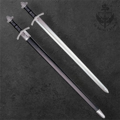 Viking Medieval Sword | Engraved Guard Handmade Collectible with Scabbard