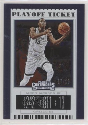2019 Panini Contenders Draft Picks Playoff Ticket 17/18 Jaren Jackson Jr #19 r4i