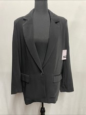 SO Black Classic Single-Button Women  s Blazer