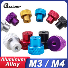 M3 M4 Knurled Thumb Nuts Aluminum Alloy Through Hole Hand Grip Step Knobs Nut
