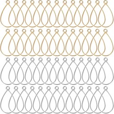 60pcs Open Bezels for Resin,Open Frame Teardrop Bezel Pendants