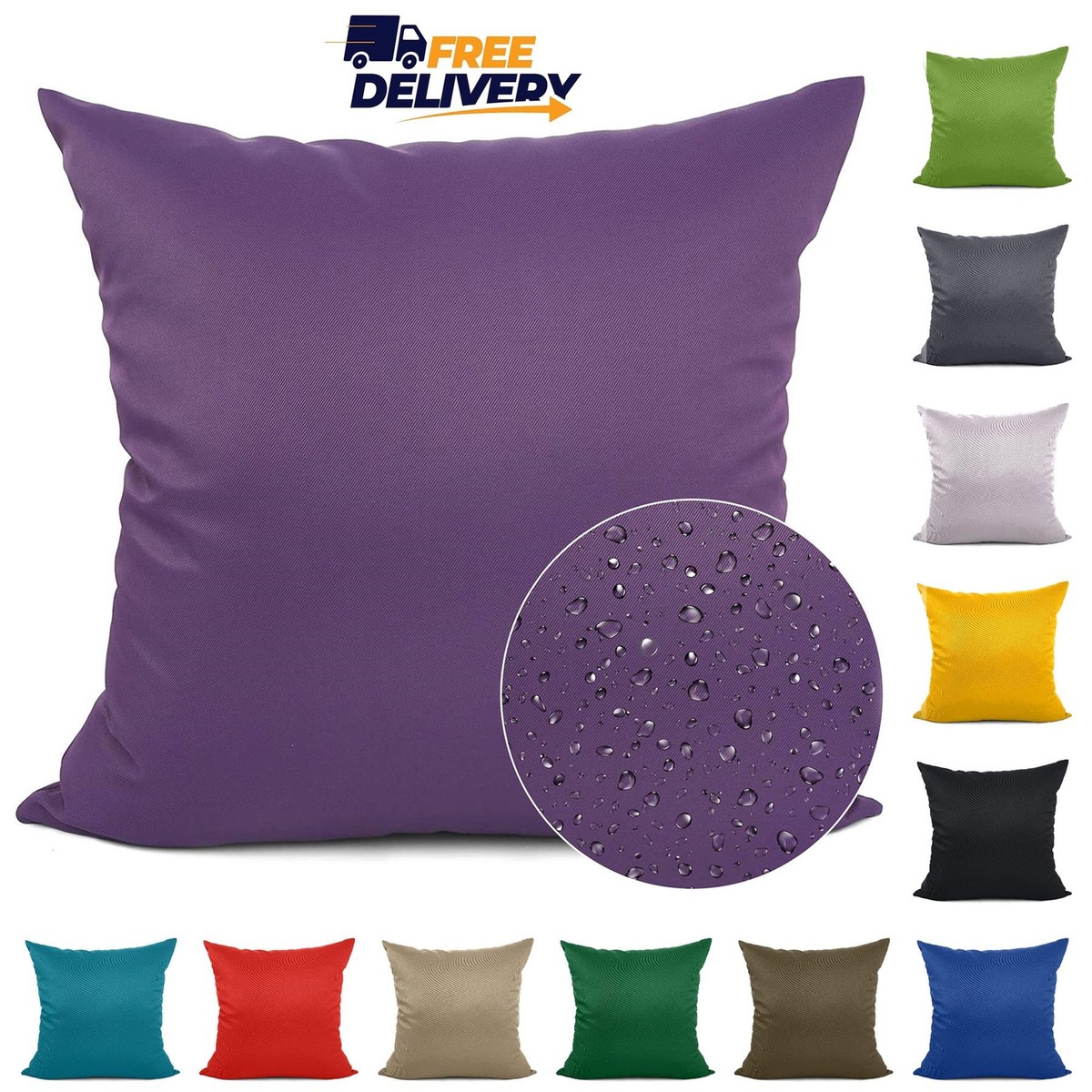 Luxury Waterproof Cushion Covers Outdoor Garden Furniture Plain