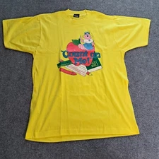 Vintage Screen Stars Best T Shirt Adult Large Count On Me Yellow Single Stitch 