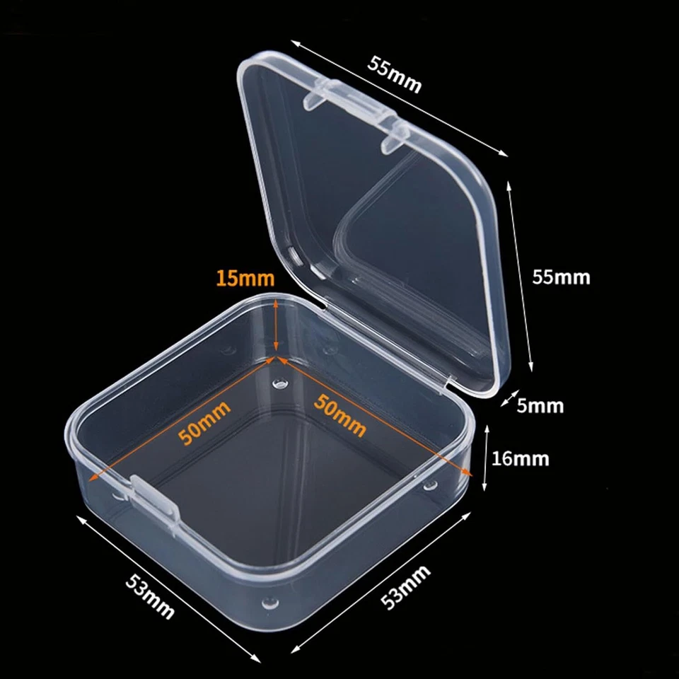 6x Small Plastic Storage Boxes Container Square Box Coins Screws Jewelry Crafts - Image 4 of 4