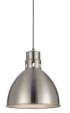 NEW Cal Lighting Webster 1 Light Pendant - Brushed Steel - UP-1109-6-BS
