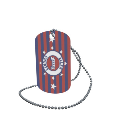 Dog Tag Flagge Allen County (Ohio) Erkennungsmarke Alu 30 x 50 mm