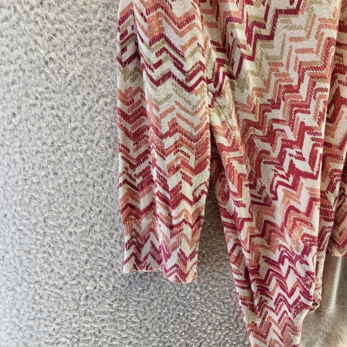 NEW Roz And Ali Shirt Womens 1X Red Zig Zag Plus V Neck Long Sleeve Button Up - Picture 2 of 13