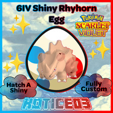 Rhyhorn ✨ SHINY 6IV EGG ✨ Pokemon Scarlet & Violet ✨ INDIGO DISK DLC ✨