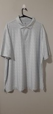 Hickey Freeman Polo Shirt Mens XXL Gray Short Sleeve Geometric Stretch Golf