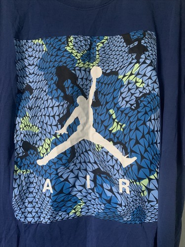 Nike Air Jumpman Jordan Mens Xxl Graphic Drifit Gym Training Blue - Picture 2 of 5