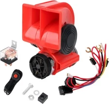 12V Air Horn with Compressor Automotive Relay Snail Horn (red with switch)