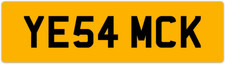 YES FOR McK YE54 MCK MAC MICK MACK MK MC PRIVATE REGISTRATION CHERISHED NUMBER