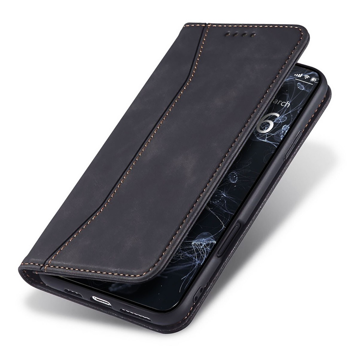 For iPhone 16 Pro Max, 16, 16 Plus Magnetic Leather Wallet