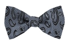 Men's 100 Silk Designer Self Tie Paisley Woven Bowtie- NWT