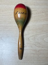 Vintage kids wooden toy gourd rattler shaker toy maraca