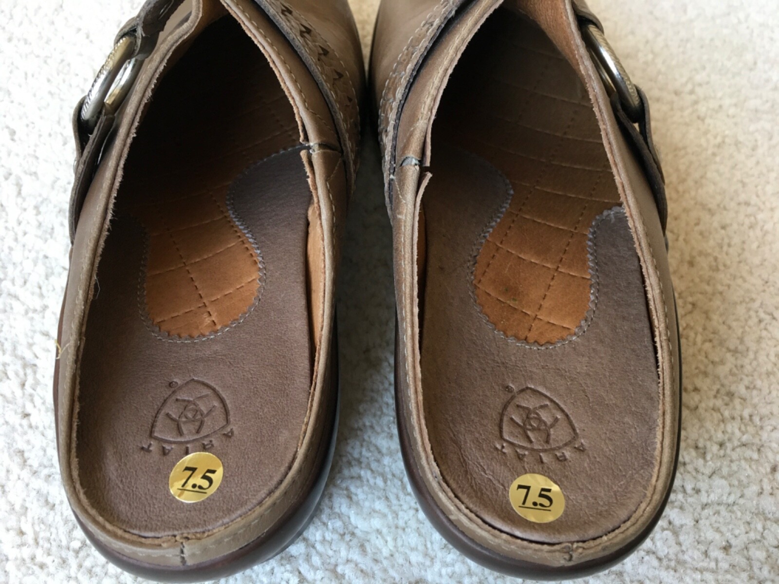 WOMENS ARIAT SHASTA MULES IN WET SAND TAN  SIZE 7.5 B BRAND NEW IN BOX RARE! image 8