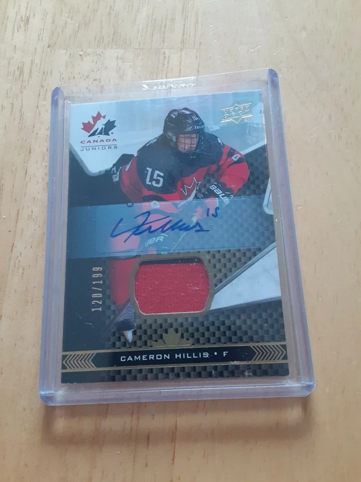 2018 Upper Deck Team Canada Juniors Cameron Hillis Auto/Patch /199 Rookie #43 Rc - Photo 1/1