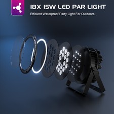 18X18W RGBW Waterproof Aluminum Par Lighting Stage Light DMX DJ Disco Party Show